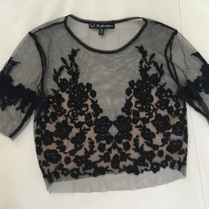 For Love & Lemons Sheer Floral Top